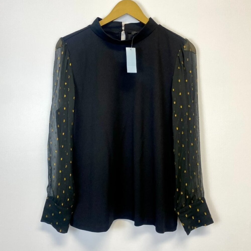 NWT Ann Taylor Sheer Sleeve Blouse